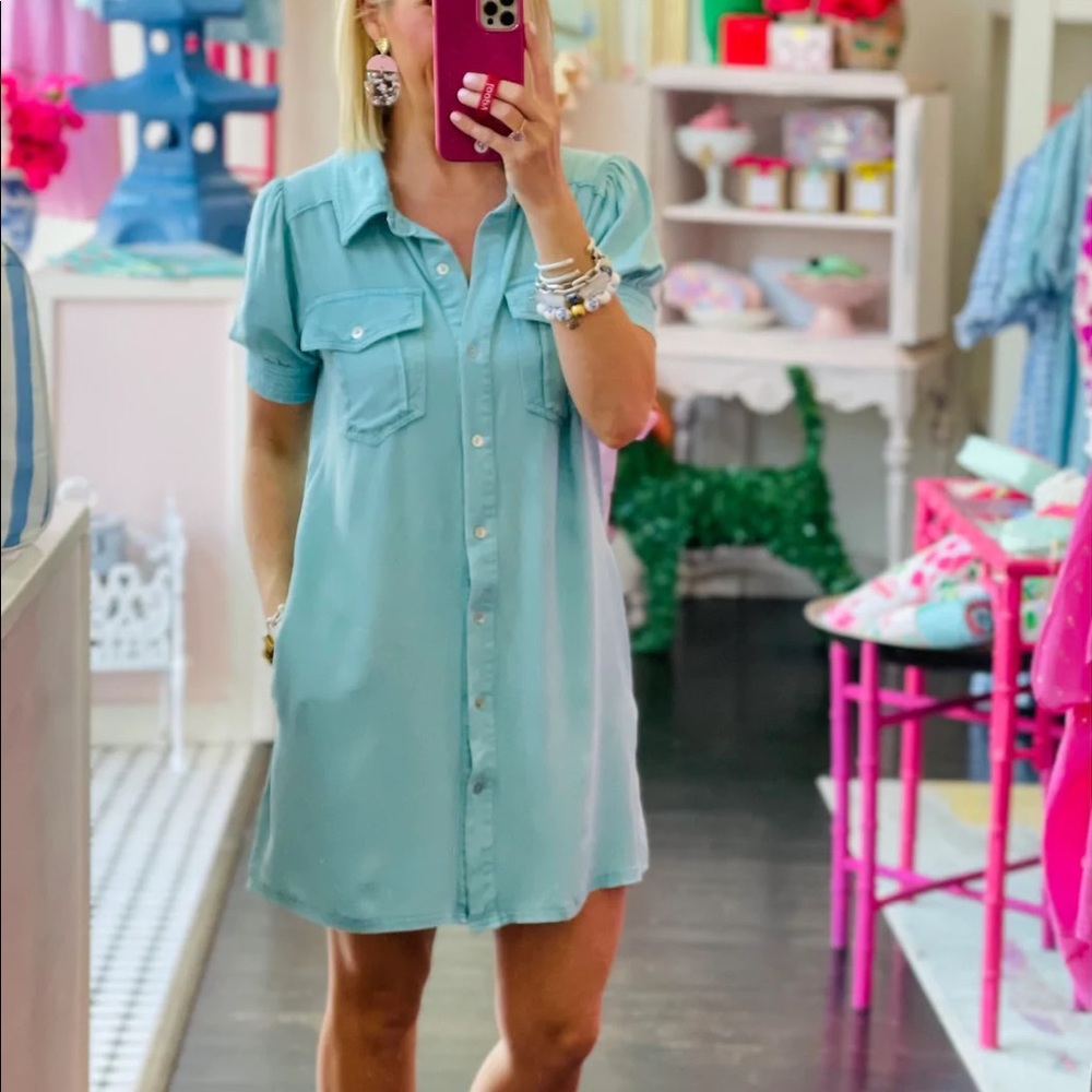 Button down denim dress - small NWT